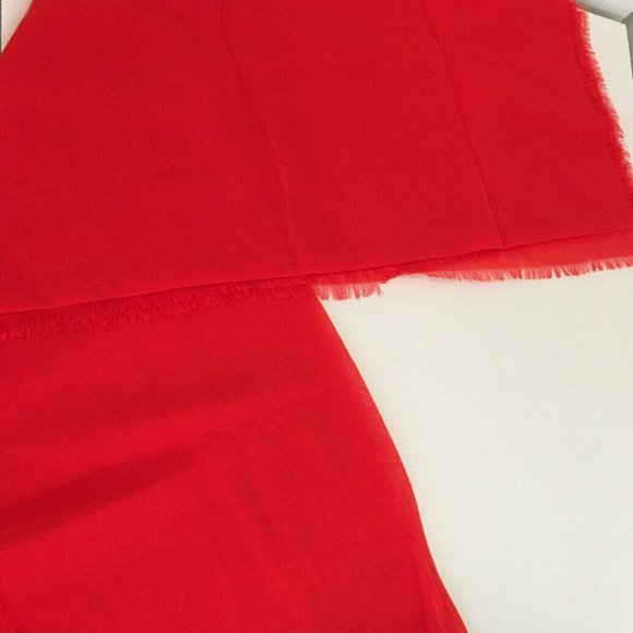 Accessories - Womens Vintage Scarf Japan Red 51" x 48" Lightweight Acrylic